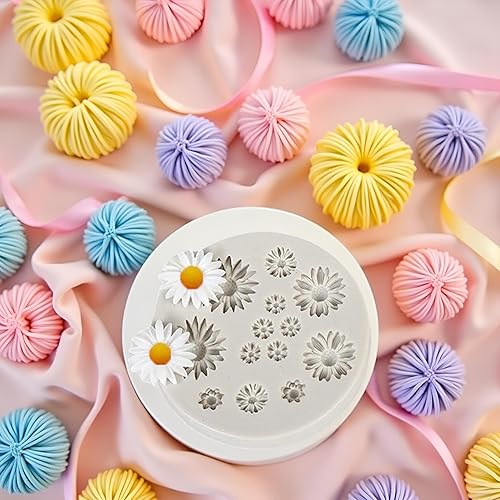 Miniatura 3 de Linda margarita flor Fondant molde flor caramelo moldes de silicona para decoración de pasteles Cupcake Topper chocolate polímero arcilla goma pasta