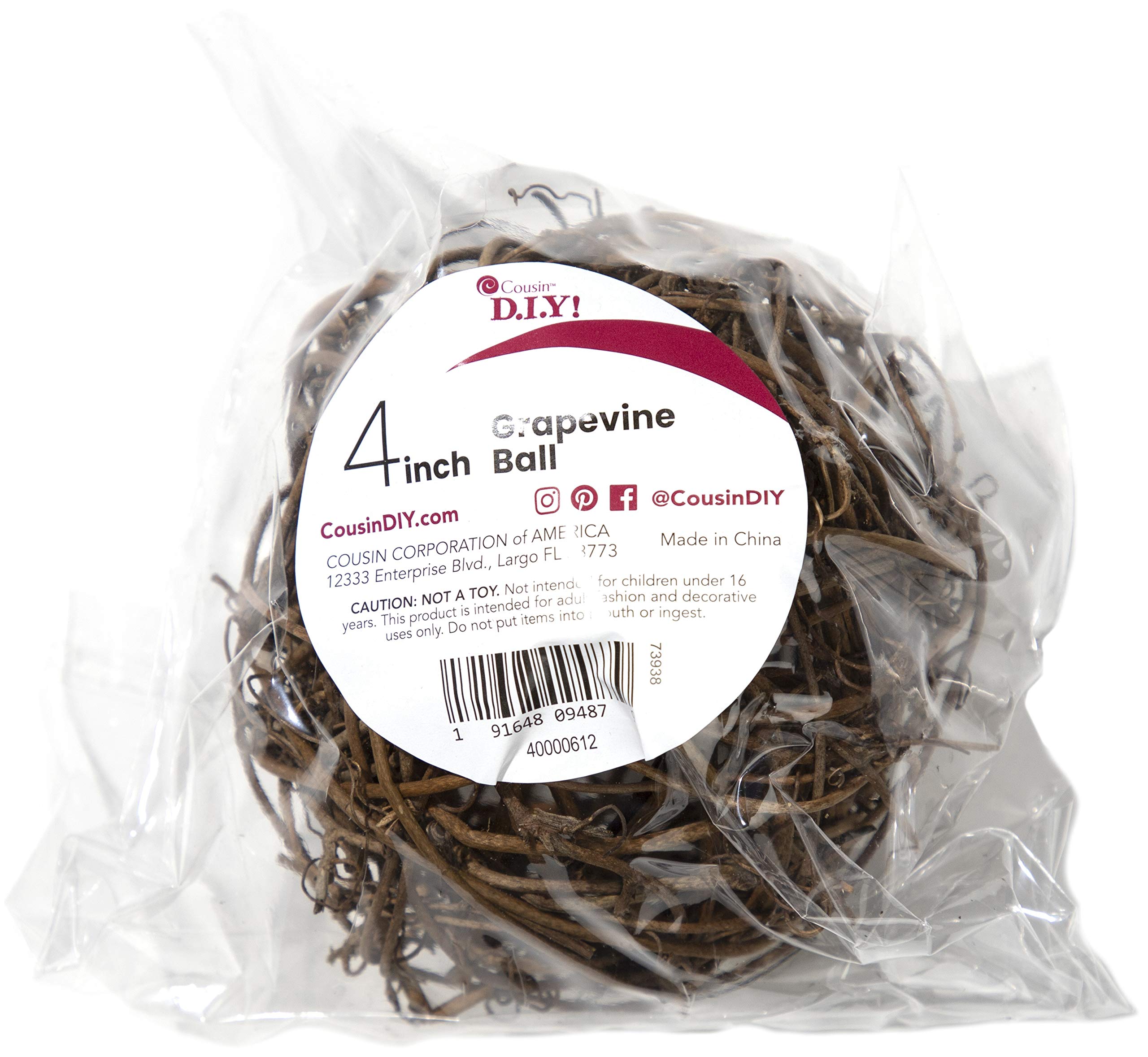 Amazon.com: Cousin Decorative Grapevine Ball, 4 inch : Home & Kitchen