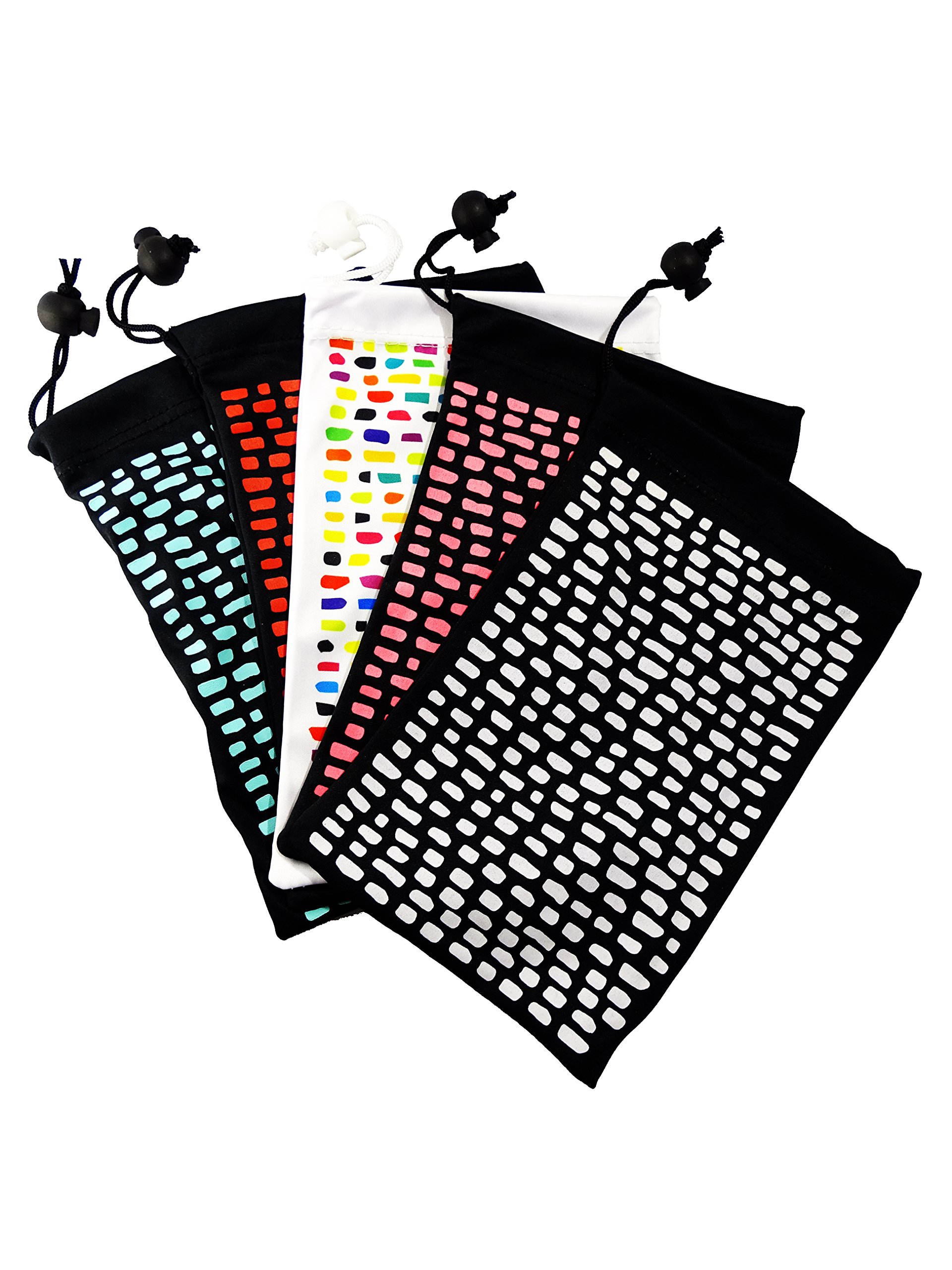 Ed Hicks Men's Multicolour 5* Microfibre Drawstring Pouches 19X12cm For Sunglasses Case Bag & Glasses. Helping You Store And Find Your Glasses Easily And In Style. Pack Of 5