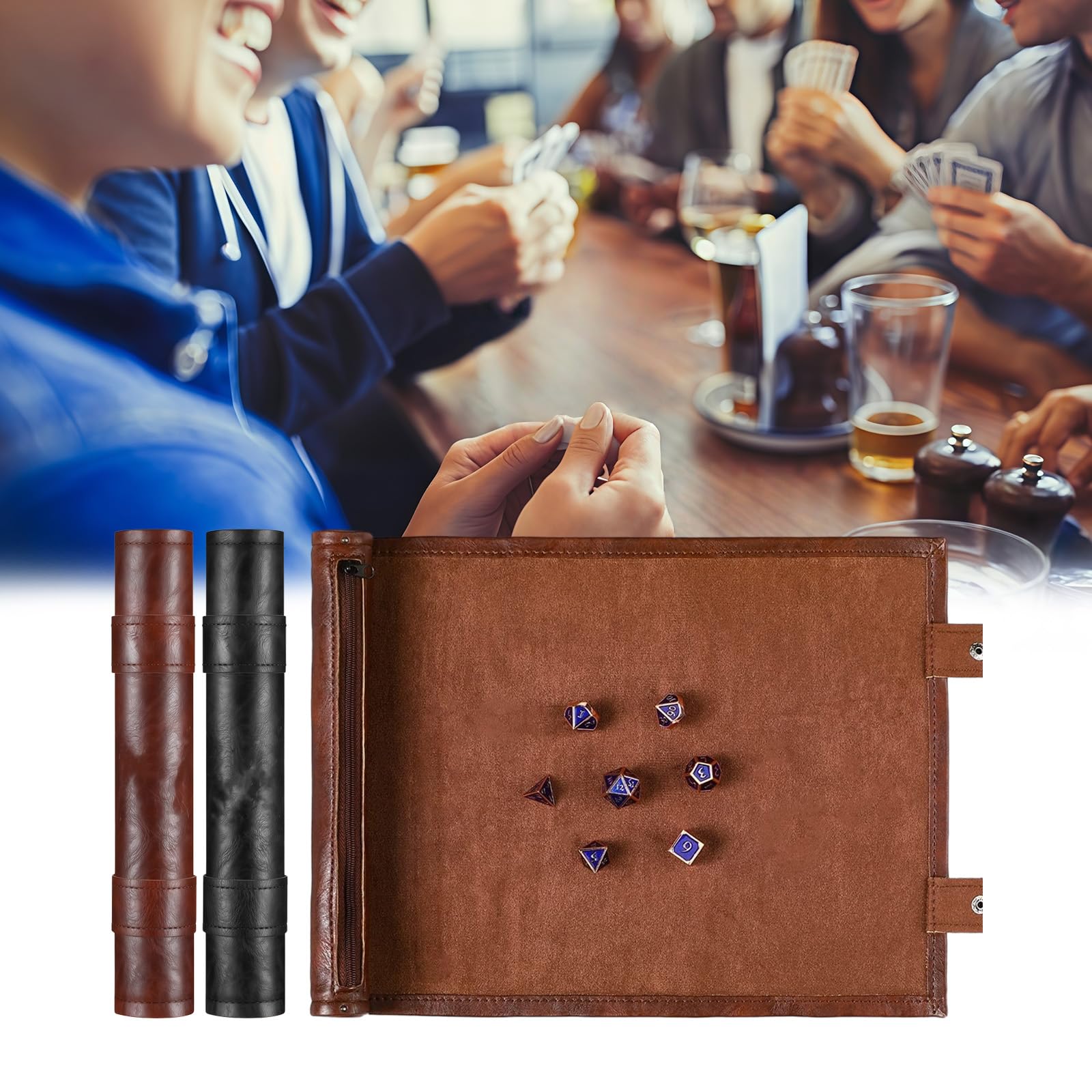 Mehrzweck PU Spielbrett, faltbares Würfeltablett, Gaming Zubehör für einfache Aufbewahrung und schnelle Einrichtung bei Versammlungen, vielseitig einsetzbare, faltbare Würfel Rollmatte mit PU Textur
