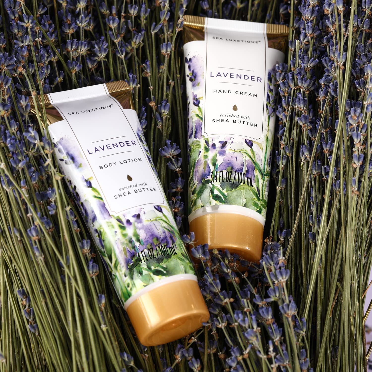 SPA LUXETIQUE Damen Bade Geschenkset - 10tlg Lavender Duft Geburtstaggeschenk für Frauen mit Handcreme, Duschgel, Schaumbad, Bodylotion, Wellness set für Sie,Damen,Mutter, Muttertagsgeschenk Set