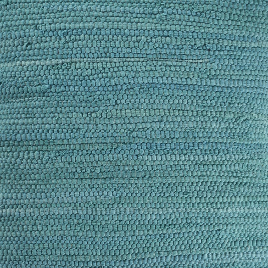 HomeRoots 20" X 20" Turquoise Blue and Tan 100% Cotton Zippered Pillow