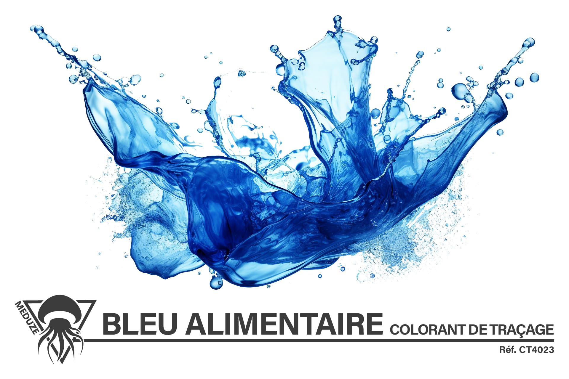 Méduze - Bleu Alimentaire Traceur 3L - Ultra concentré - avec Bouchon doseur - Eau Potable et eaux usées - Professionnel