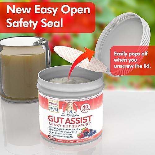 Miniatura 4 de Gut Assist - Suplemento de reparación intestinal con fugas en polvo glutamina arabinogalactán raíz de regaliz apoya el SIBS acidez estomacal