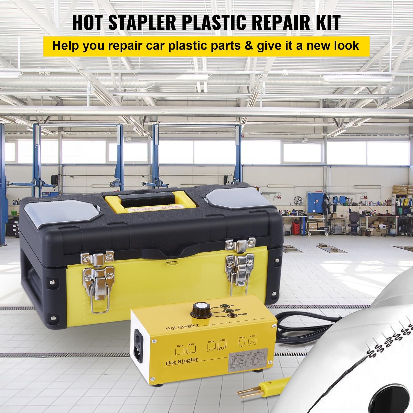 Kit de reparación de juntas calientes de plástico, 220 V 50 Hz 20 W Kit de soldadura, soldadura de plástico de 10 lb Quick Fix Para principiantes (hágalo usted mismo)
