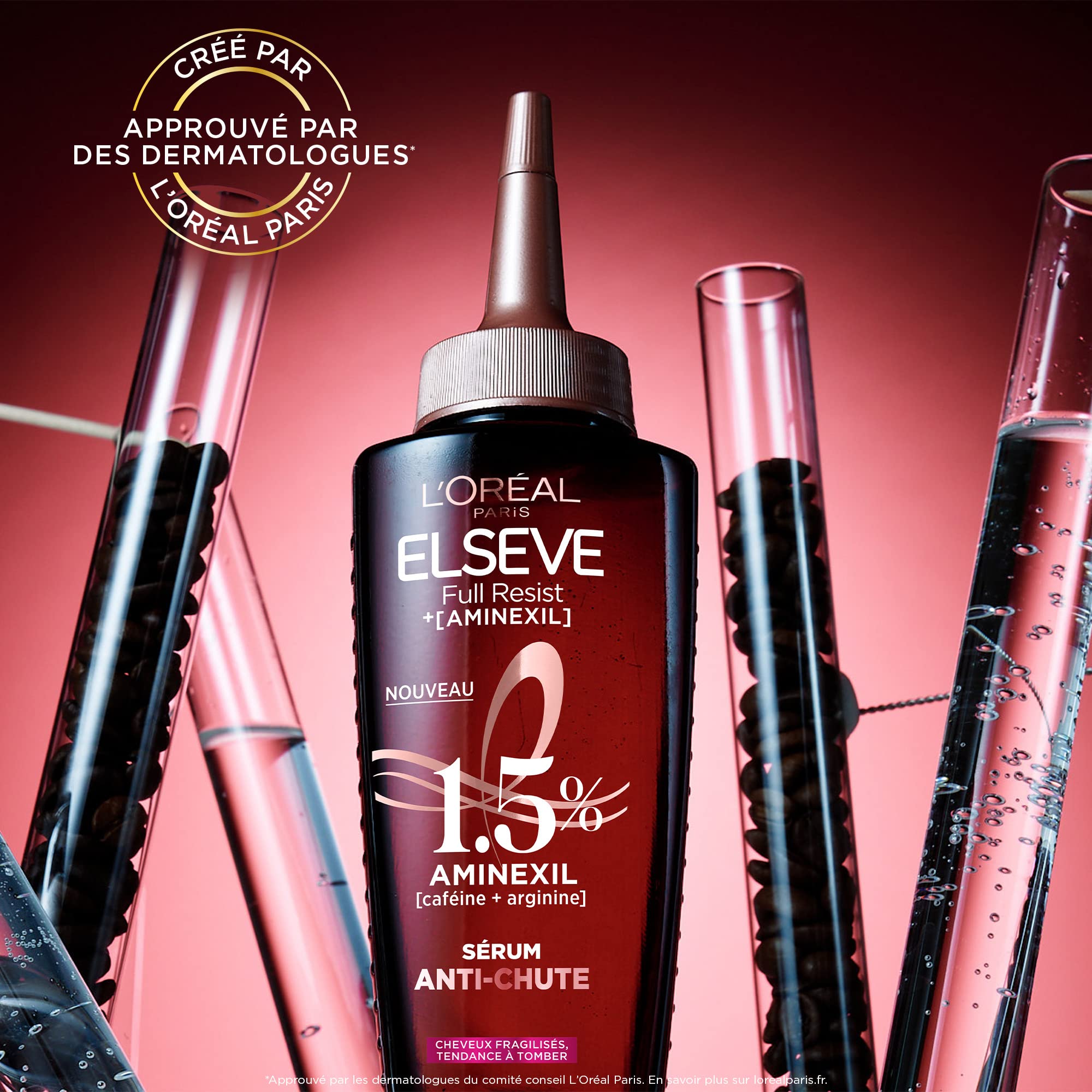 L'ORÉAL PARIS - Serum chroniące przed upadkiem - rozdrobnione włosy - Protokół wzmacniający włosy - Technologia Aminexil + kofeina + arginina - Elseve Full Resist 100 ml