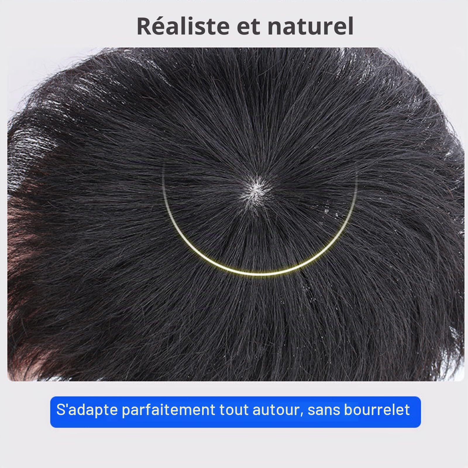 Toupet Pour Hommes,Perruque Courte Noire Naturelle Pour Hommes,SystèMes De Remplacement De Postiche En Cheveux Humains VéRitables Avec Clip Pour Homme,Usage Quotidien(A Style,16x18cm)