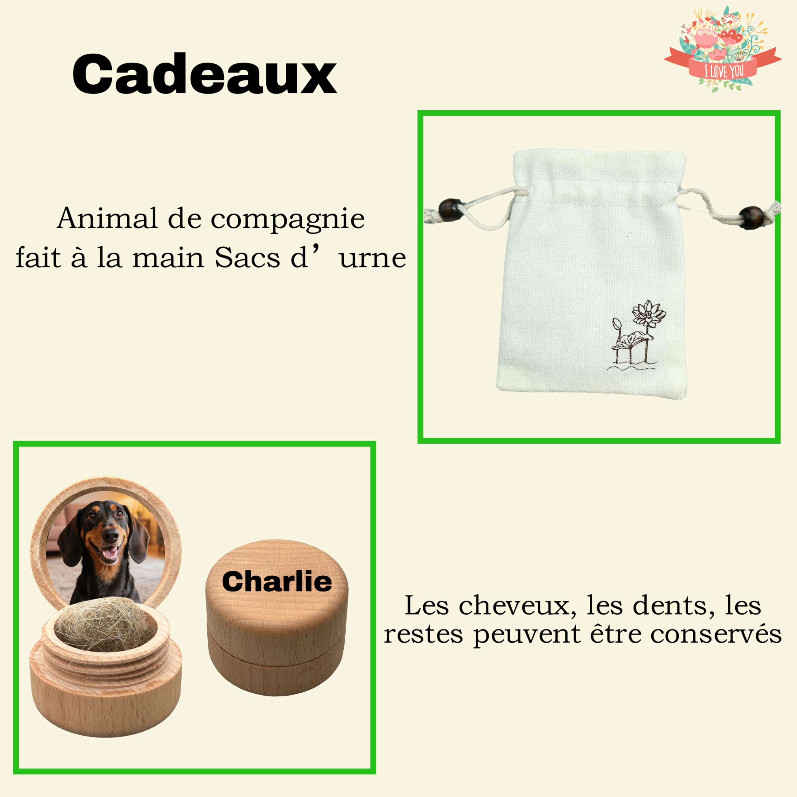 Urne personnalisée pour animaux de compagnie, urne à cendres de chien, urne pour chat, boîte à souvenirs en céramique, personnalisation faite à la main (Cendres de grande taille ≤ 50 kg (pas d’os))