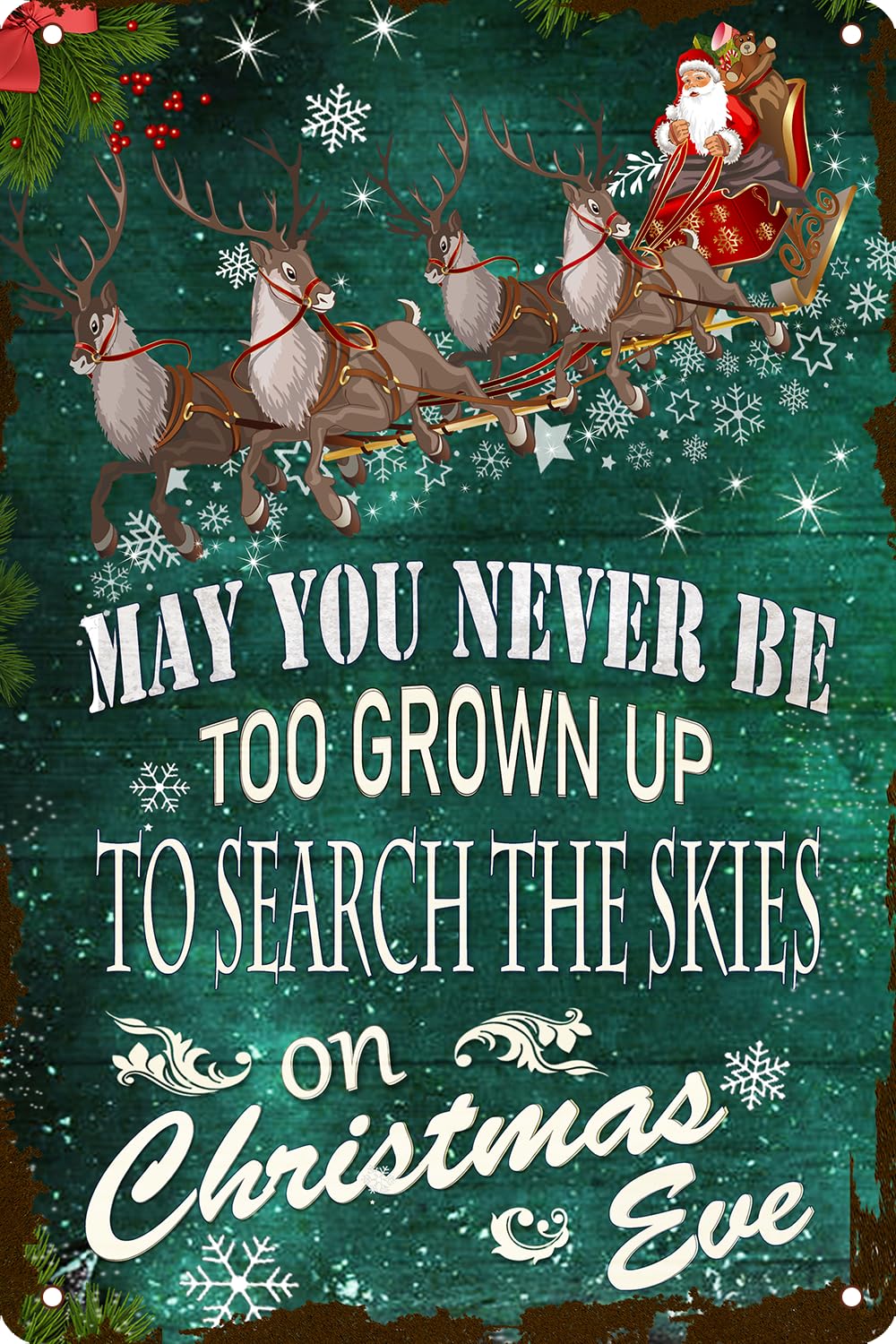 peiyeety Christmas Metal Sign 8x12 Inch Vintage Tin Sign Cafe Home Farm Bedroom Winter Decoration Plaque