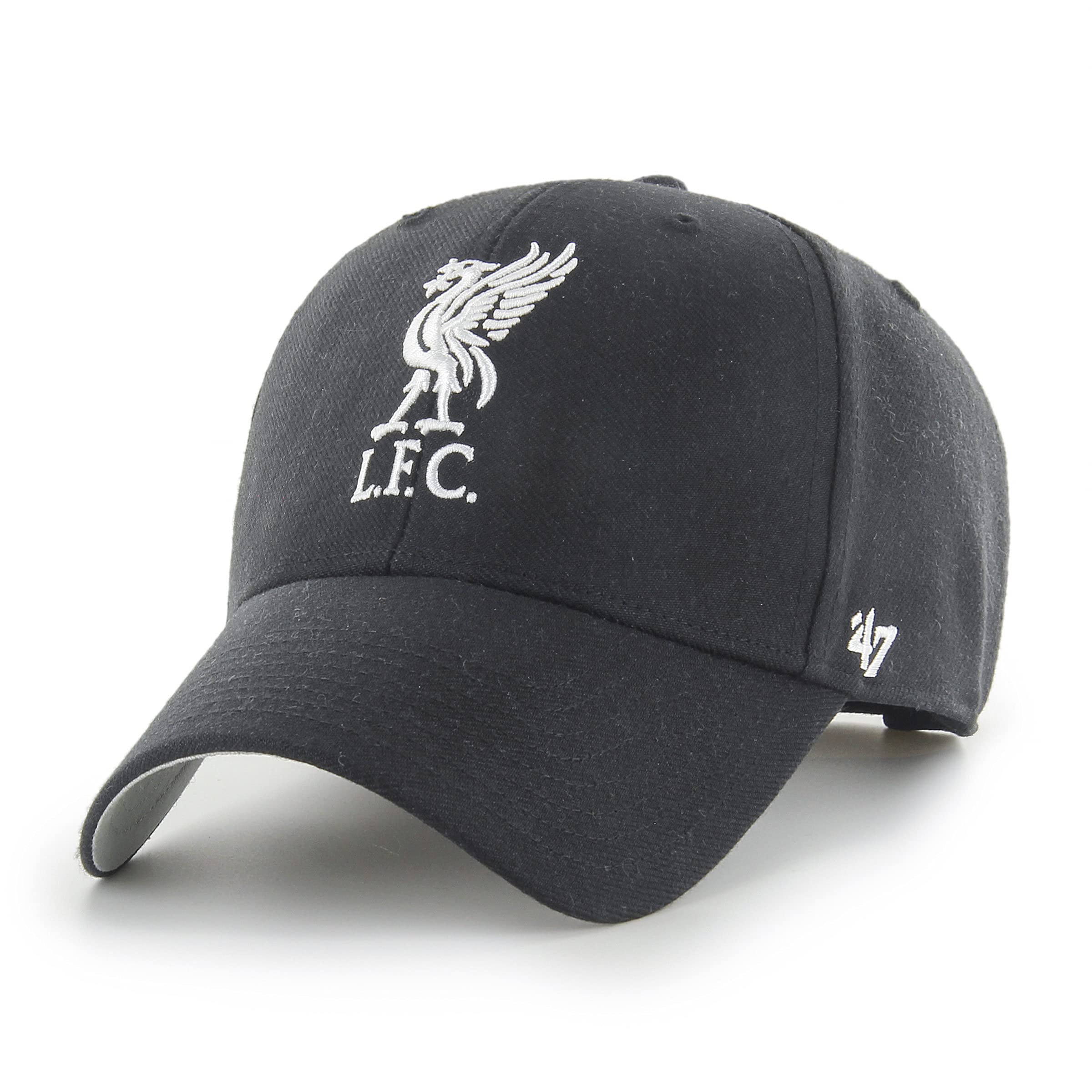 Unisex Black 47 Liverpool Fc Epl Mvp Baseball Cap, Adjustable, White Logo,