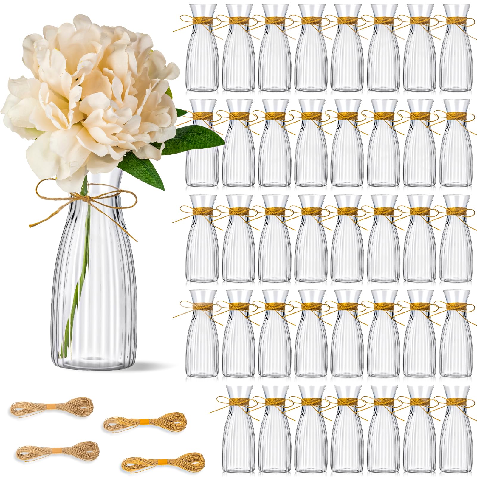 Mini vases à fleurs en plastique pour décoration mariage et réception