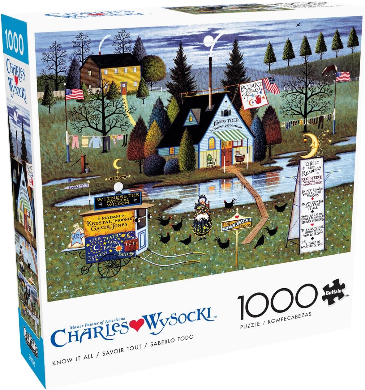 Buffalo Games – Charles Wysocki Know It All 1000 Piece Jigsaw Puzzle, Americana Folk Art Puzzle for Adults