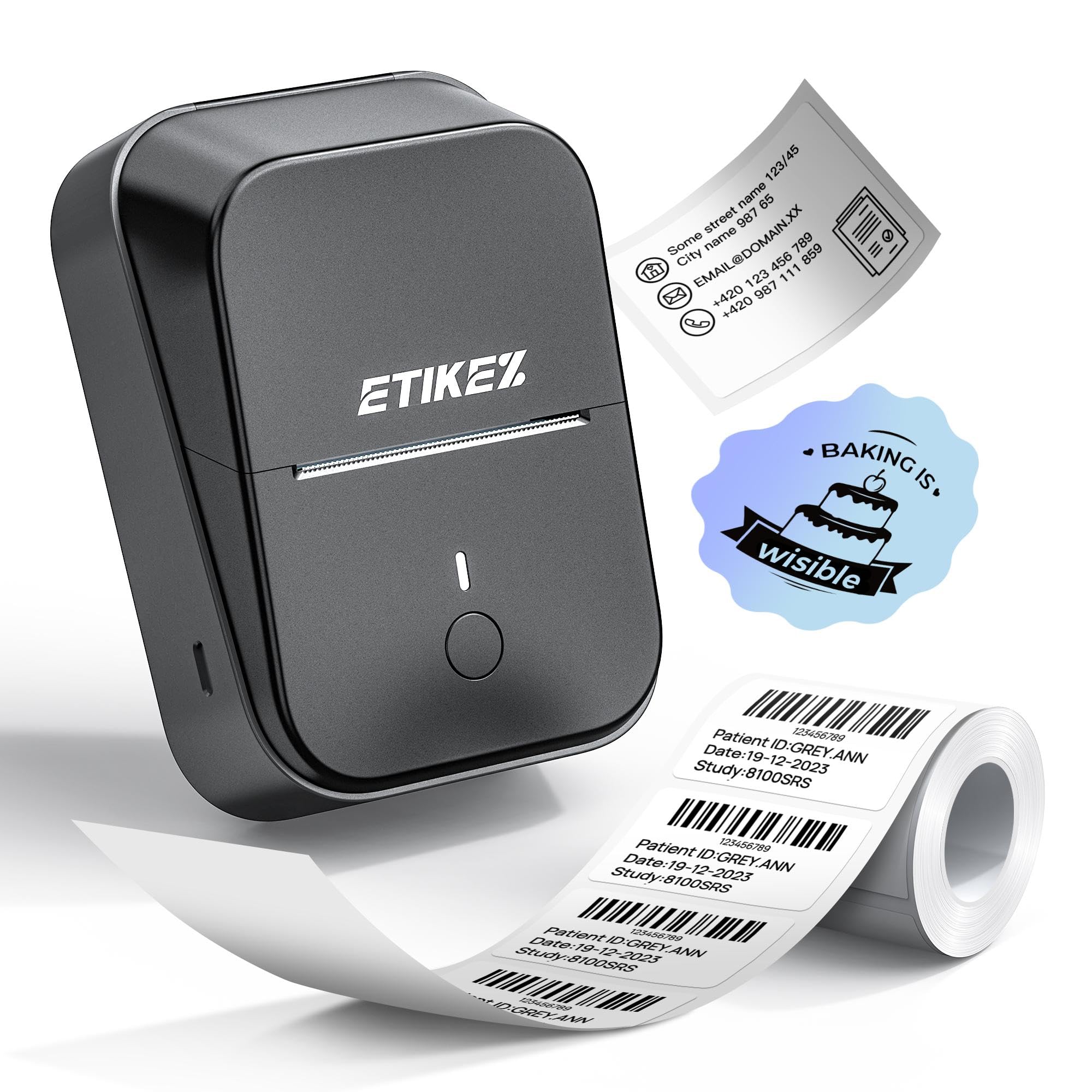 PM260 Label Maker Machine, 2 Inch Label Maker Bluetooth Label Printer, Inkless Portable Labeler for Home, Kitchen, School, Office Organization, Deep Grey