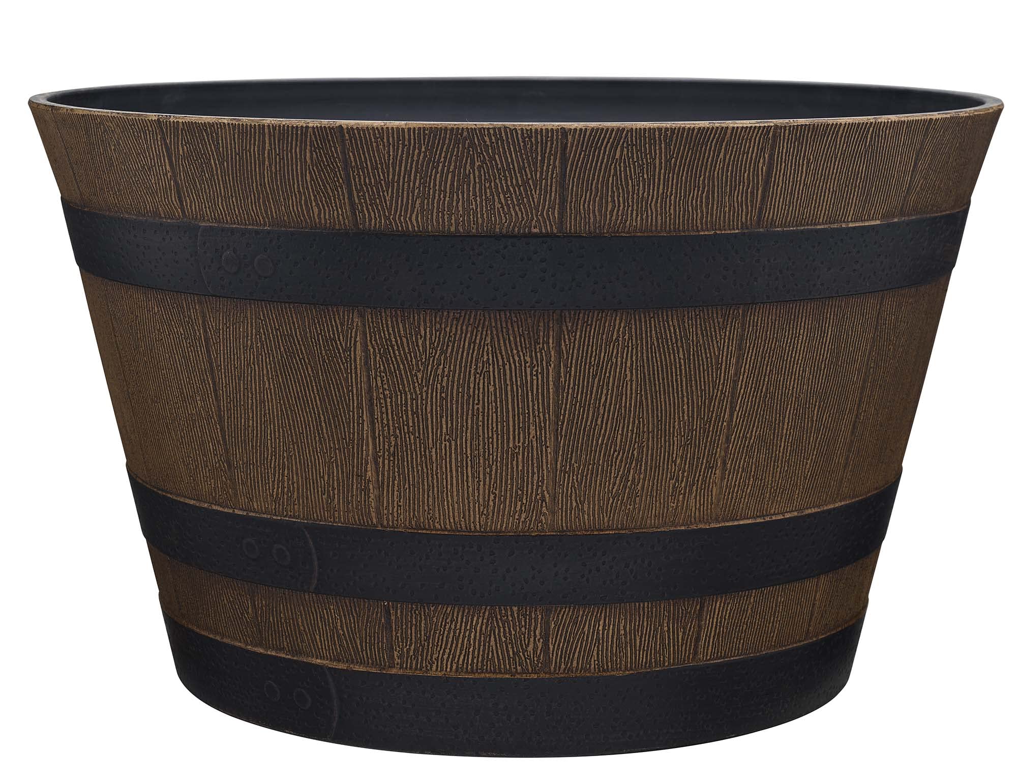 Southern Patio  Whiskey Barrel Outdoor Planter with 3 Bands