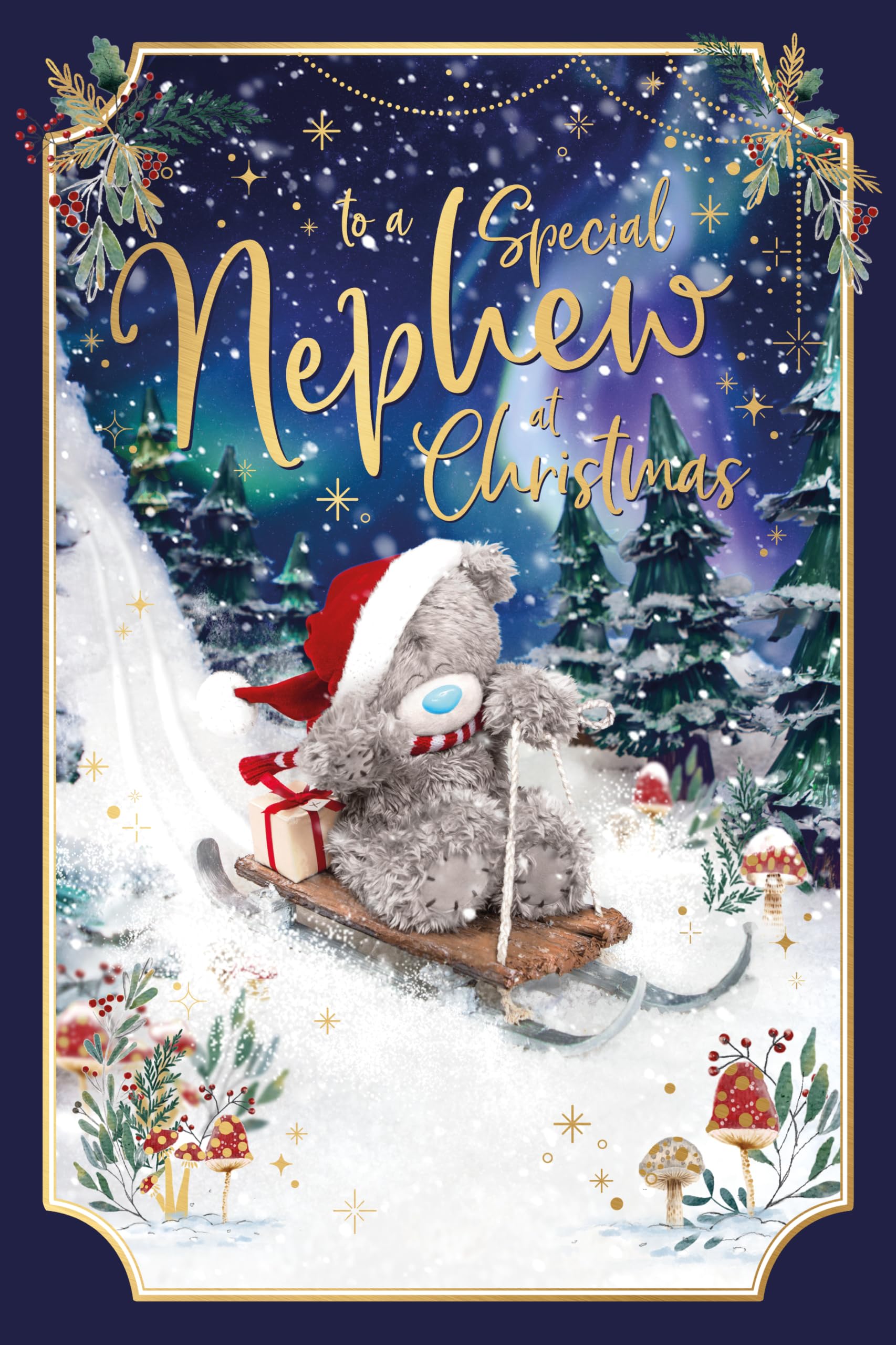 Me To You Tatty Teddy Photo Finish Christmas Card To A Special Nephew 6x9ins- Official Collection