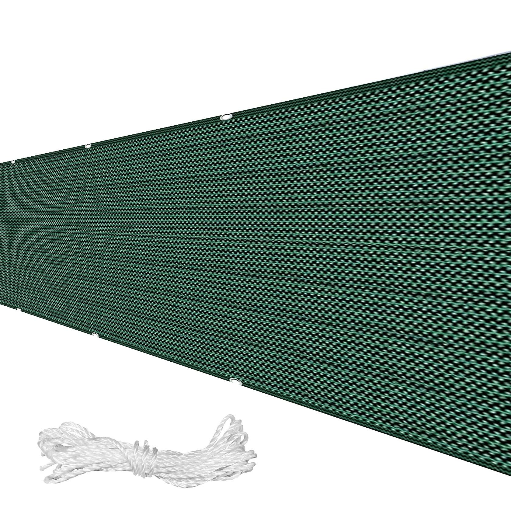 Frangivista per Recinzione Giardino 110 x 480 cm Protezione UV Telo Copri Balcone Frangivista con Fascetta per Balcone Esterno, Verde Scuro
