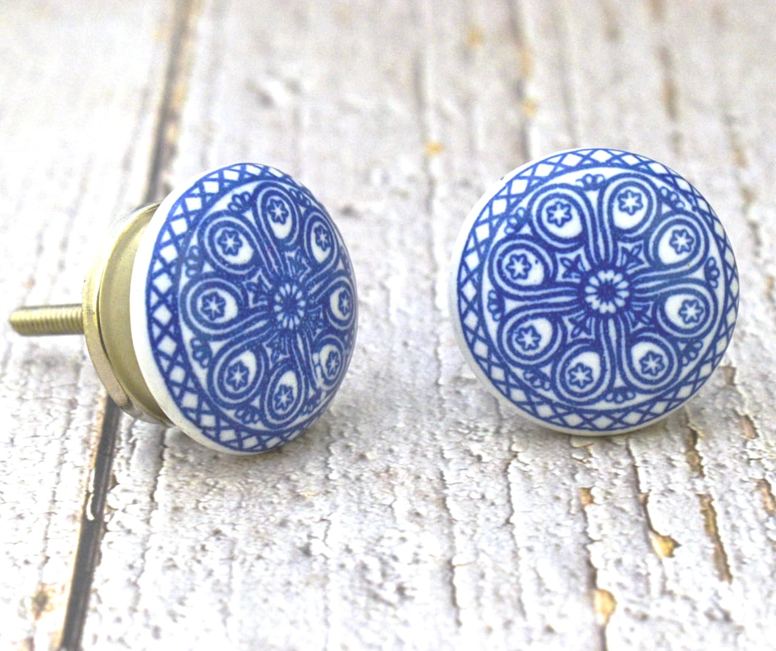 ARTISNO Ceramic Knobs Colorful Blue for Kitchen Cabinets Bathroom Cupboards Dresser Drawers Chest Handmade Pottery Set of 20 - Image 2