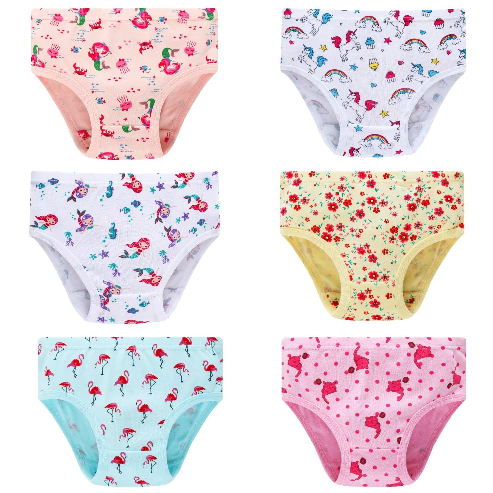 Family Feeling Girls 100 Cotton Underwear - Comfortable Breathable Panties for Kids