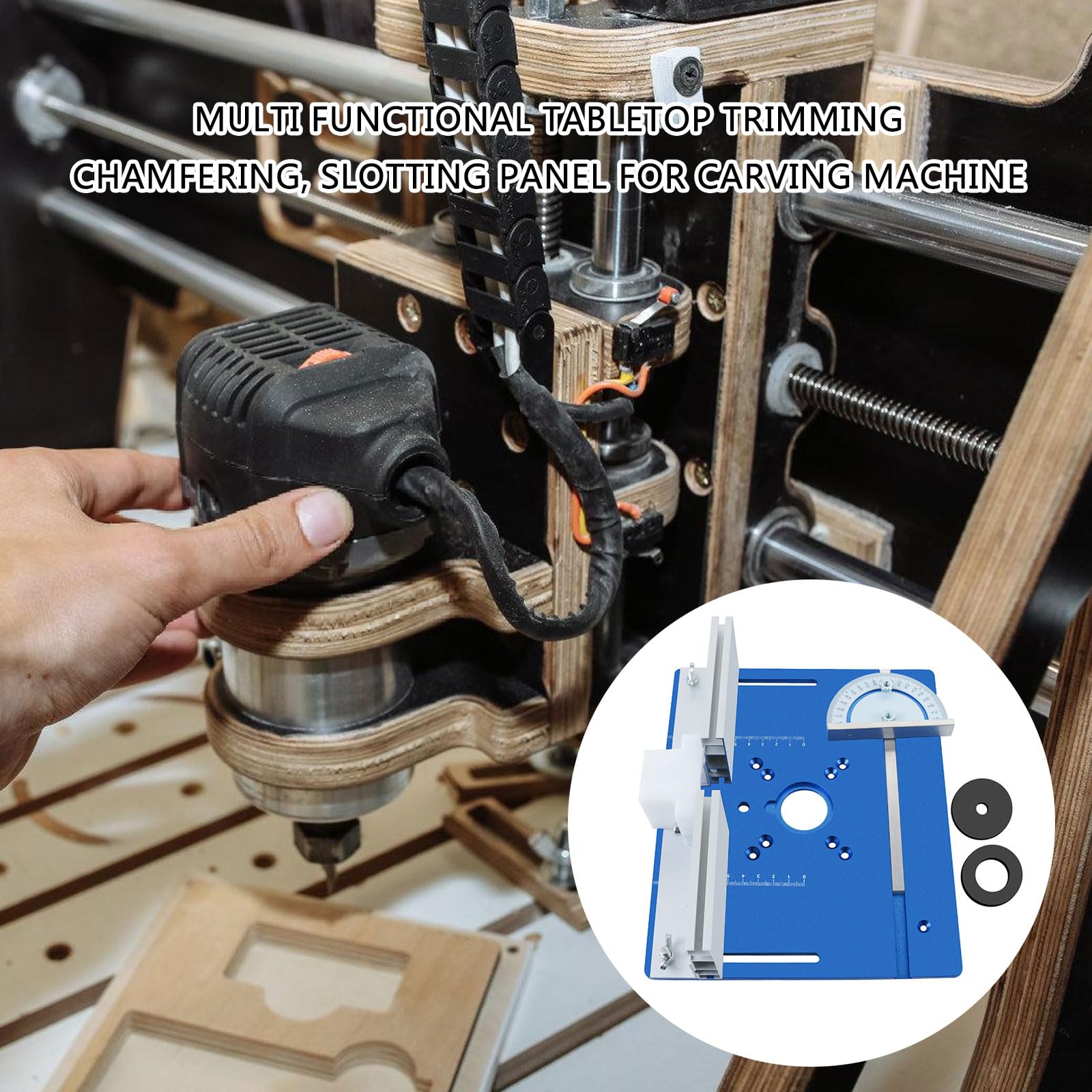 Tavolo per router in alluminio Piastra per inserto Tavolo in metallo per banchi per la lavorazione del legno Piastra per utensili in legno Fresatura per rifilatura Strumento per la lavorazione del