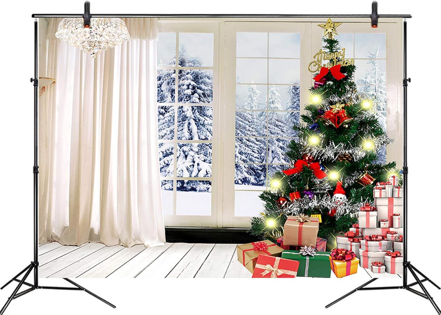 Exclusive Special LB 10x8ft Christmas Tree Photography Backdrop Xmas Indoor Wooden Floor Photo Background Studio Prop Customized DB189