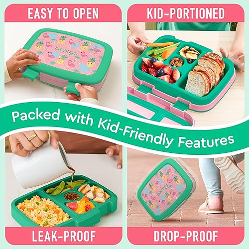 Miniatura 179 de Bentgo Kids Prints - Lonchera para niños, a prueba de derrames, con 5 compartimentos, estilo bento, tamaño de porciones ideales para edades de 3 a 7