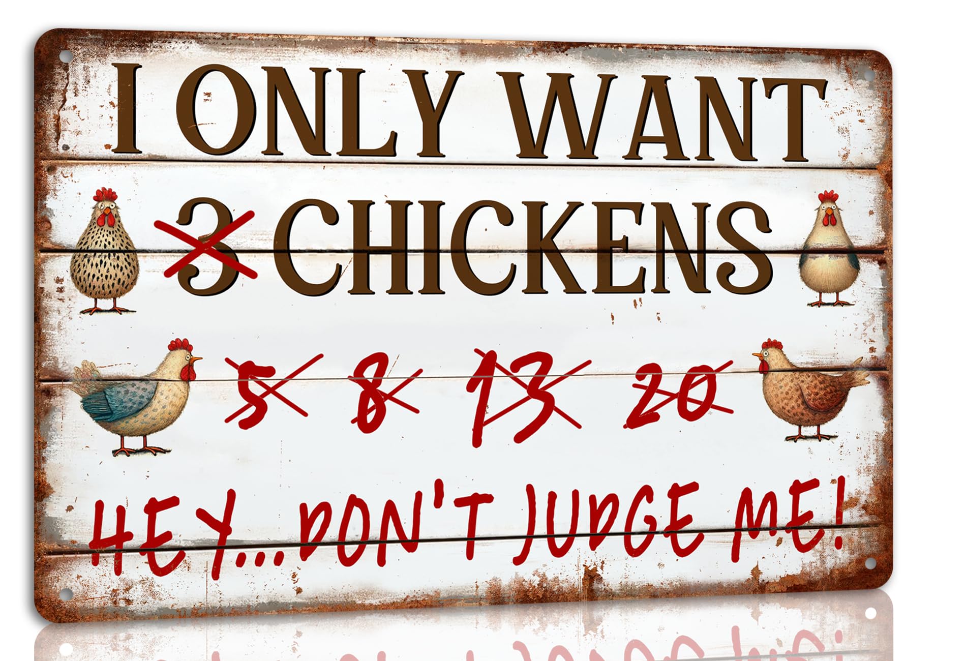 SMAZDFXX I Only Want Chickens Metal Tin Sign Chicken Coop Accessories for Coop Poster 12"x16"
