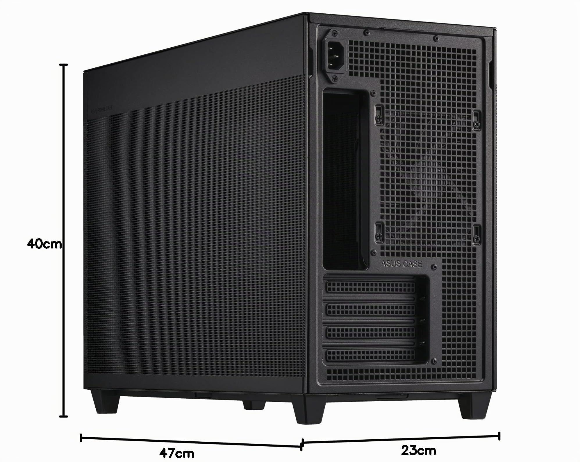 ASUS Prime AP201 MicroATX Gehäuse schwarz (33 Liter, unterstützt 280- & 360-mm-Kühler, Grafikkarten bis 338 mm Länge und Standard-ATX-Netzteile)