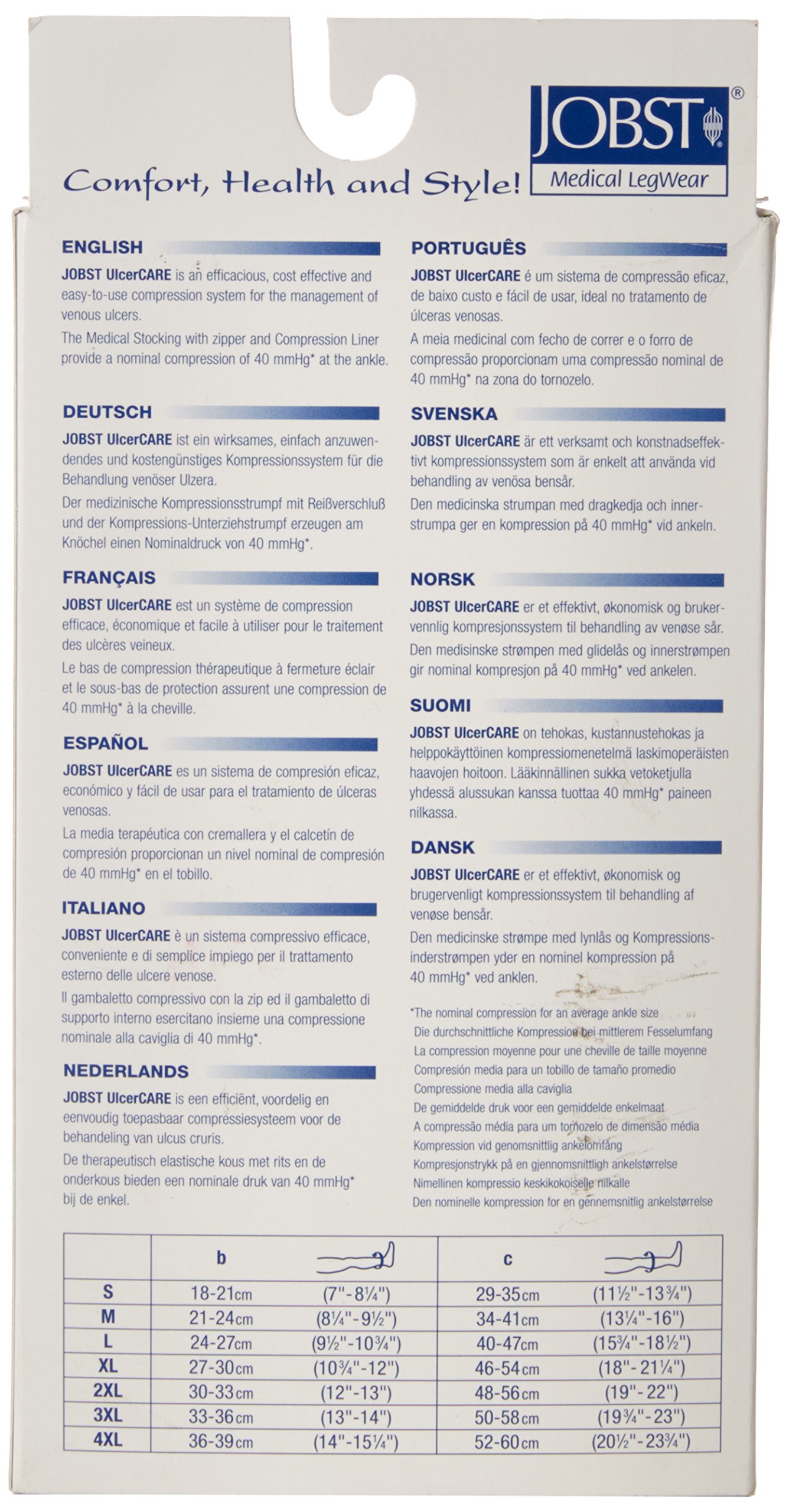 Jobs ULCERCARE - Media terapéutica con cremallera en la parte derecha, talla grande, color beig
