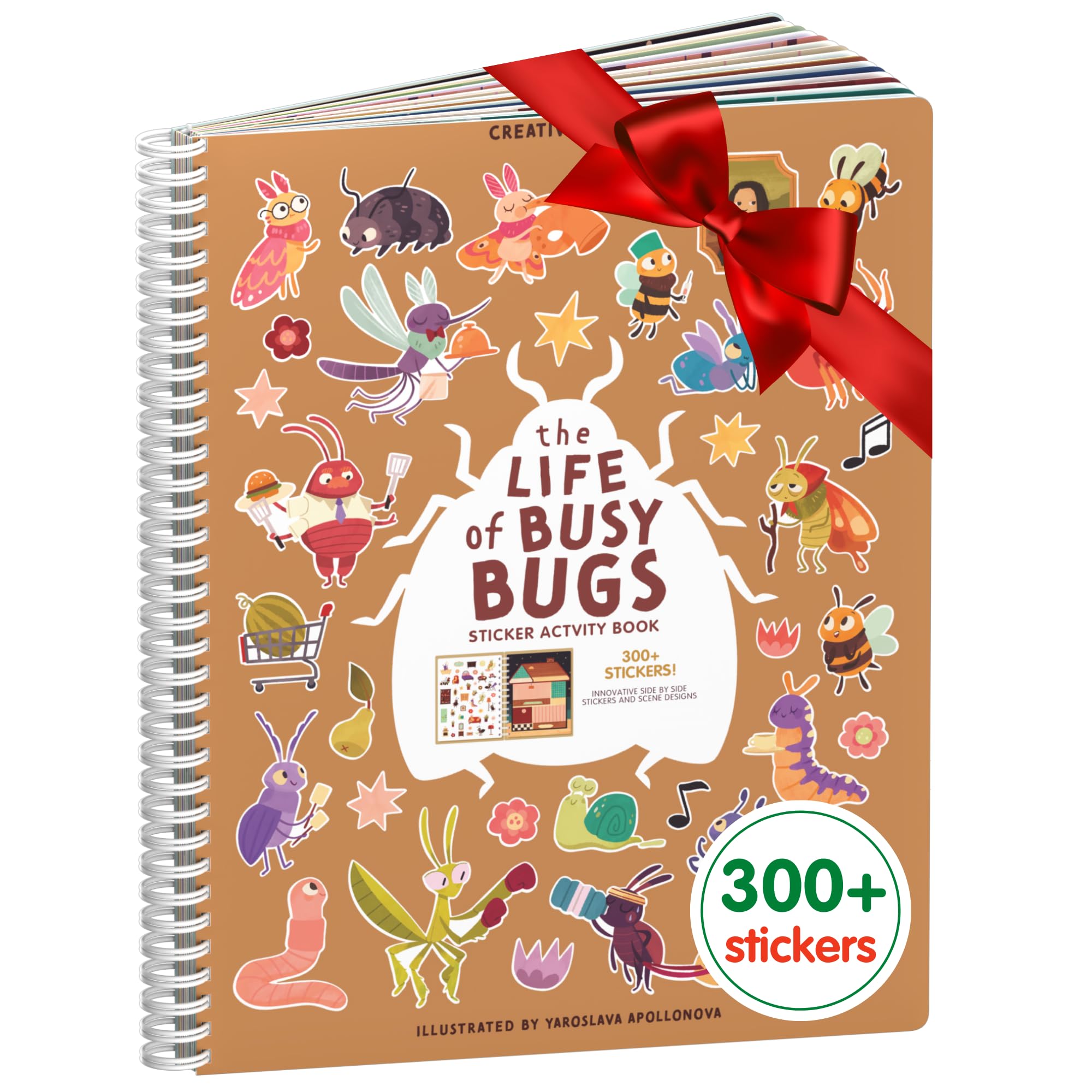 CUPKIN Busy Bugs Sticker Book: 300+ Stickers, Scenes, and Coloring Pages (Ages 2+)
