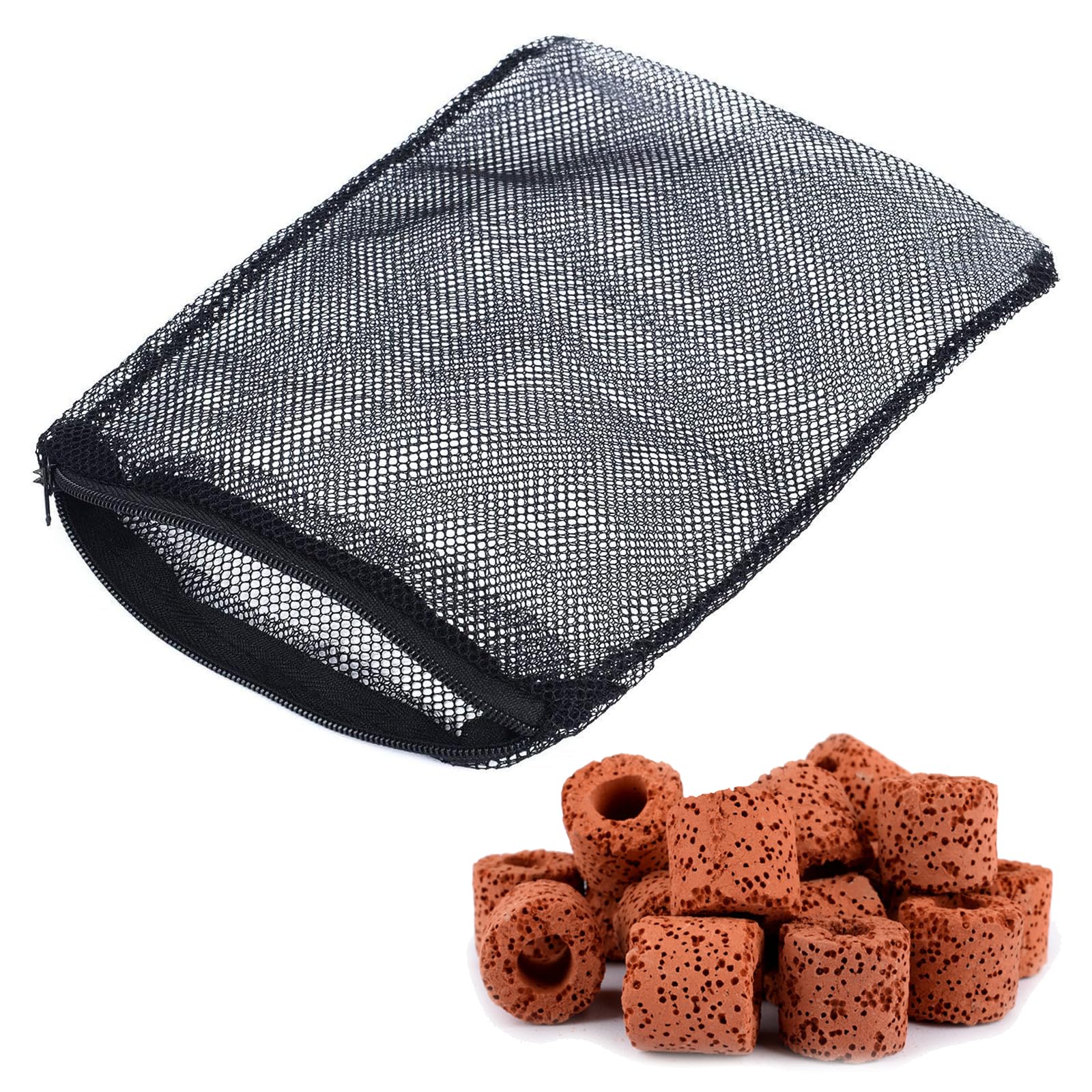 ChenYuehao 5Pcs Non-Slip Fish Tank Mesh Filter Bag Reusable Fish Fine Mesh Net Bags Big Enough Aquarium Filter Zipper Bags for Fish Tank Bio Balls - Image 4