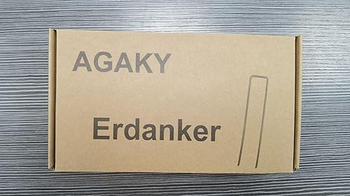 Miniatura 8 de Clavijas de seguridad para jardín, 45 clavijas de malla galvanizadas en forma de U de acero verde con 10 arandelas amortiguadoras, clavijas de