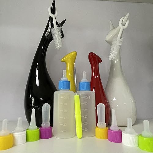 Miniatura 5 de Kit de botella para mascotas botella líquida para apretar mini tetina de silicona reemplazable para gatitos recién nacidos cachorros conejos