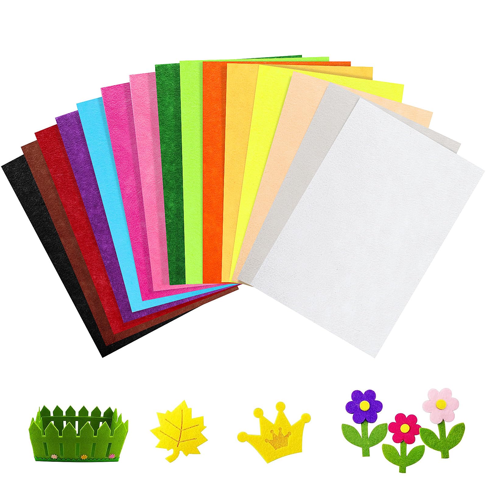 GOTFUN 15 Coloured Felt Fabric Sheets