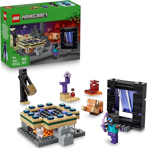 Minecraft - Reis naar de Nether en het End-Portaal Videogame Speelgoed voor Kinderen - 21584