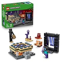 LEGO Minecraft Viaggio nel Portale del Nether e dell’End – Giocattolo da Costruire con Figure di Eroe, Enderman e Baby Hoglin – Regalo da Gaming per Bambini e Bambine da 7 Anni in su – 21584