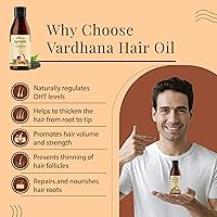 Vista 2 de Satthwa Vardhana Aceite capilar para el crecimiento del cabello Con aceite de semilla de calabaza y palma enana americana como bloqueadores