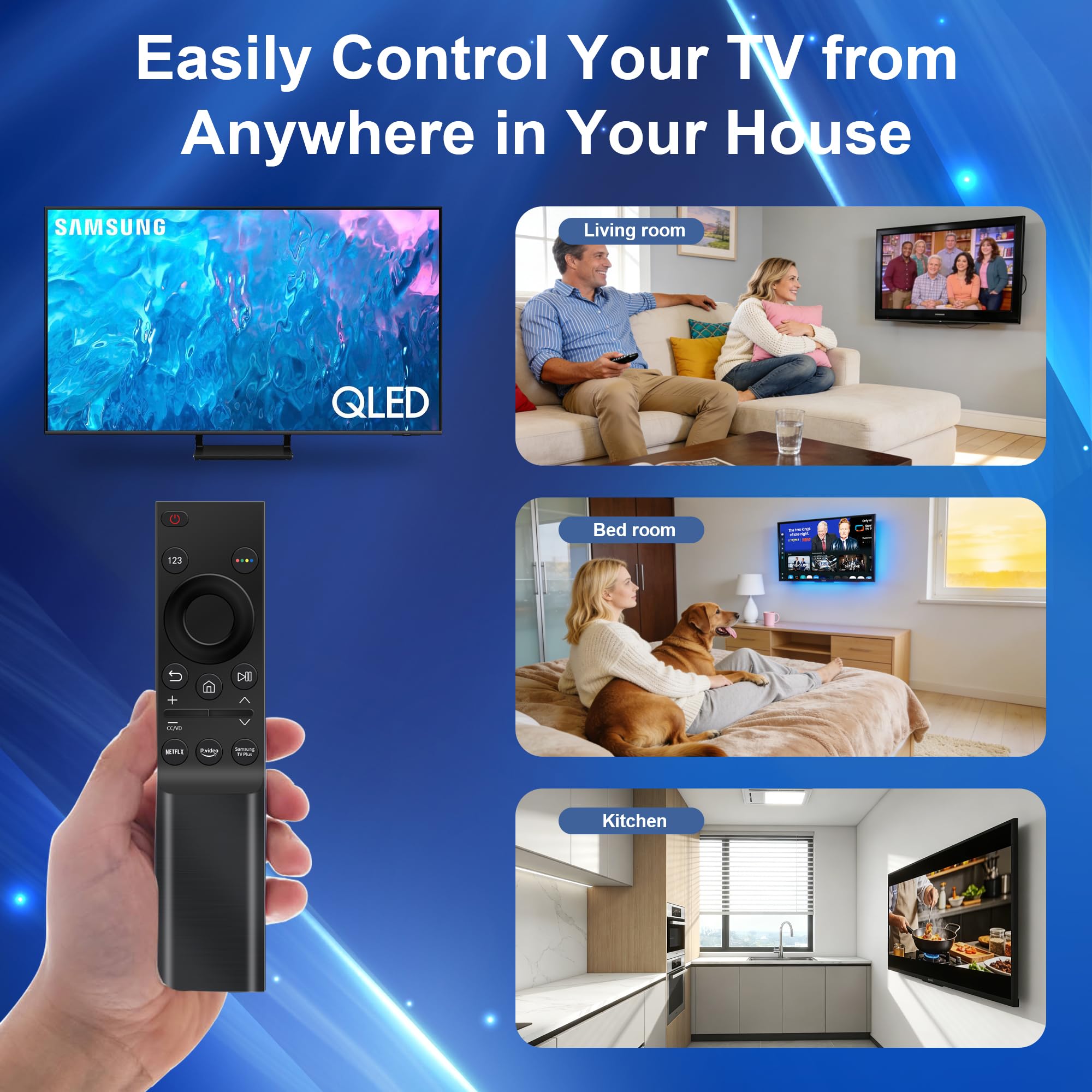 Confezione da 2 telecomandi universali di ricambio per TV Samsung, compatibili con tutti i televisori Samsung Frame Serif Curved UHD Neo QLED LCD Crystal UHD OLED 4K 8K