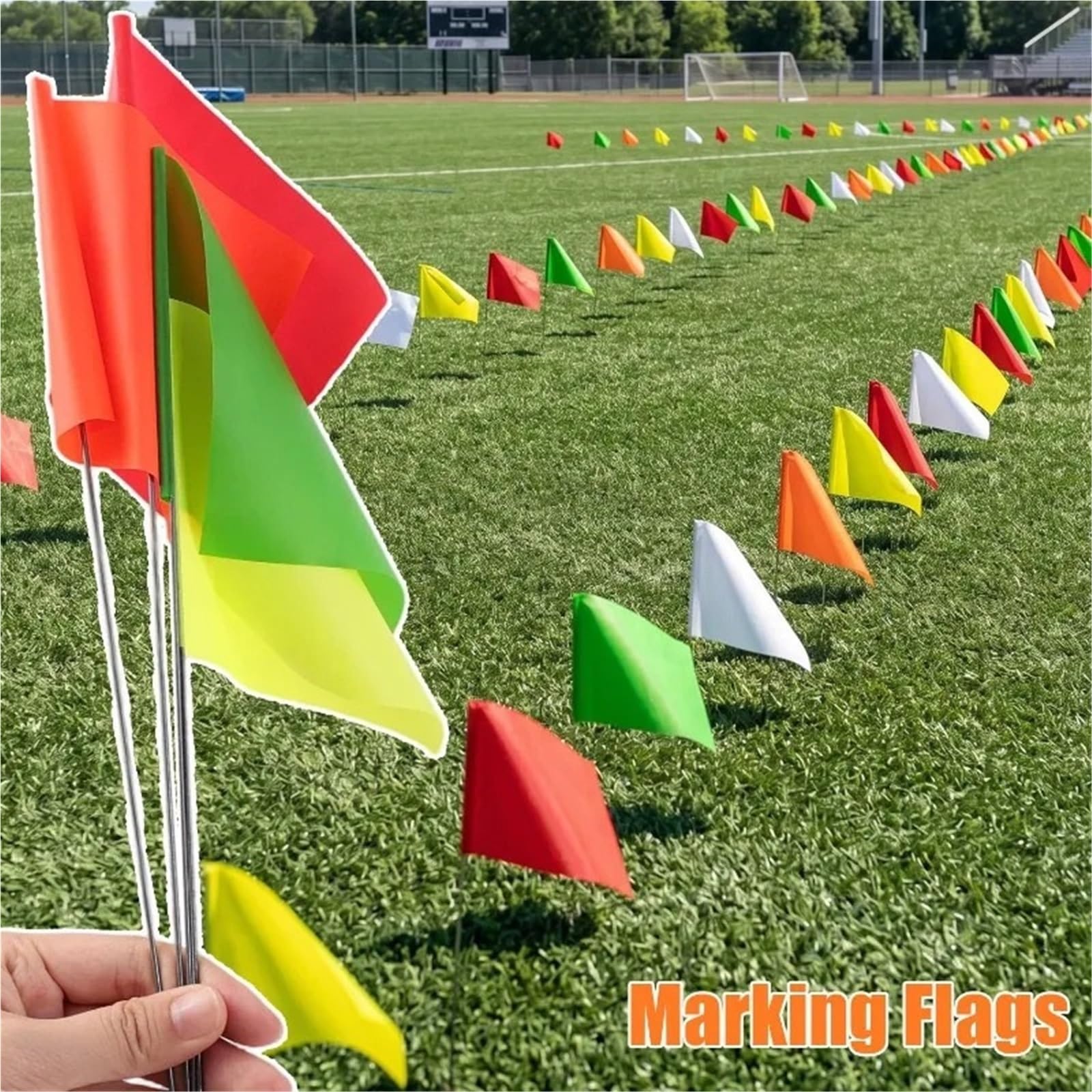Bandera de marcado 10-50 Uds. Banderas de marcado grabables for posicionamiento mascotas en construcción deportiva(White,30pcs)