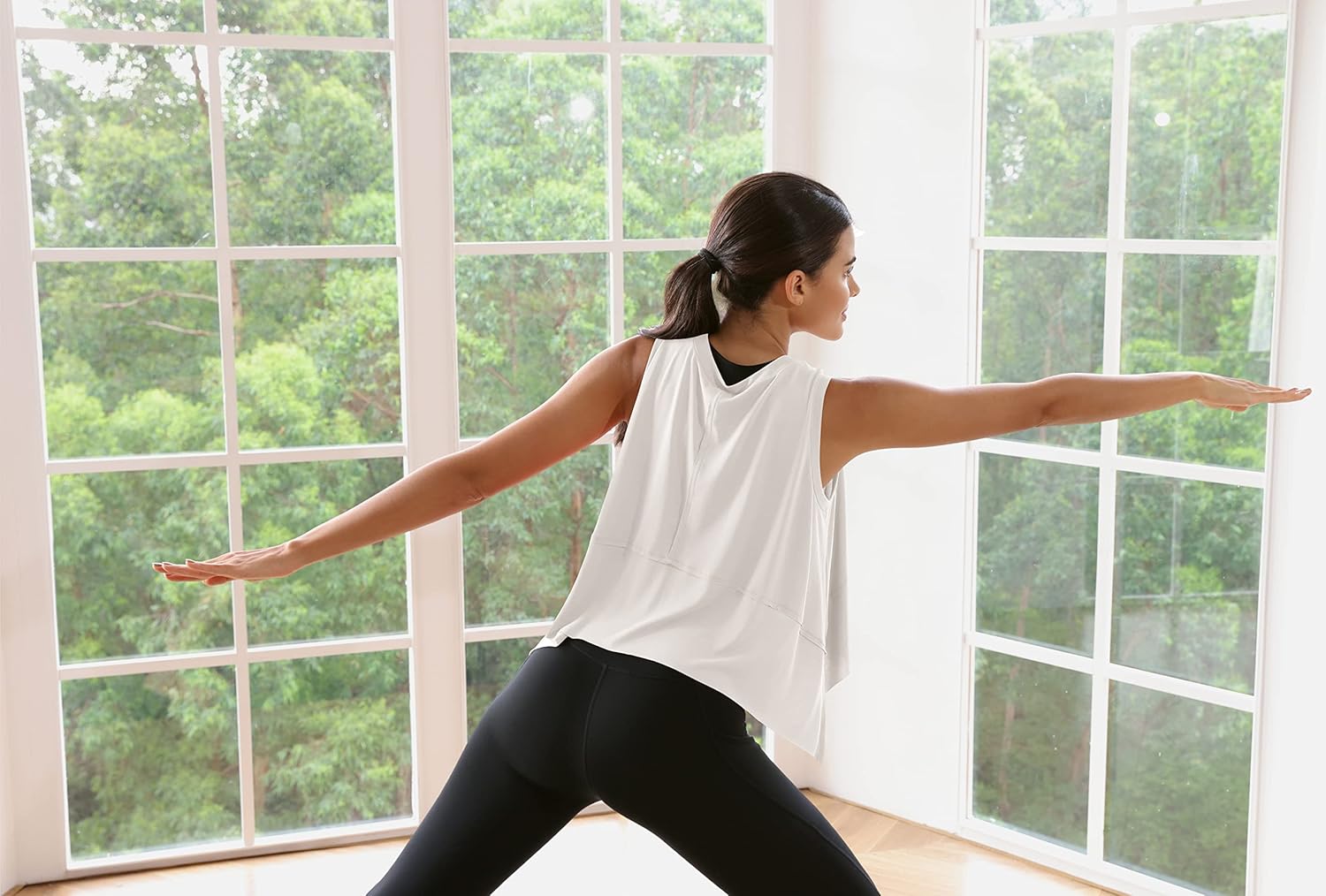 ODODOS Modal Soft Sleeveless Crop Top for Women Athletic Tee Gym Workout Cropped Yoga Tank - Image 5