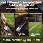 Câble Ethernet extérieur GearIT Cat6 (150ft) 23AWG Cuivre Pur, FTP, LLDPE, Étanche, Enterré, Résistant aux UV, POE, Réseau, LAN, Internet, Câble Cat 6, Câble Cat6 - 150 pieds