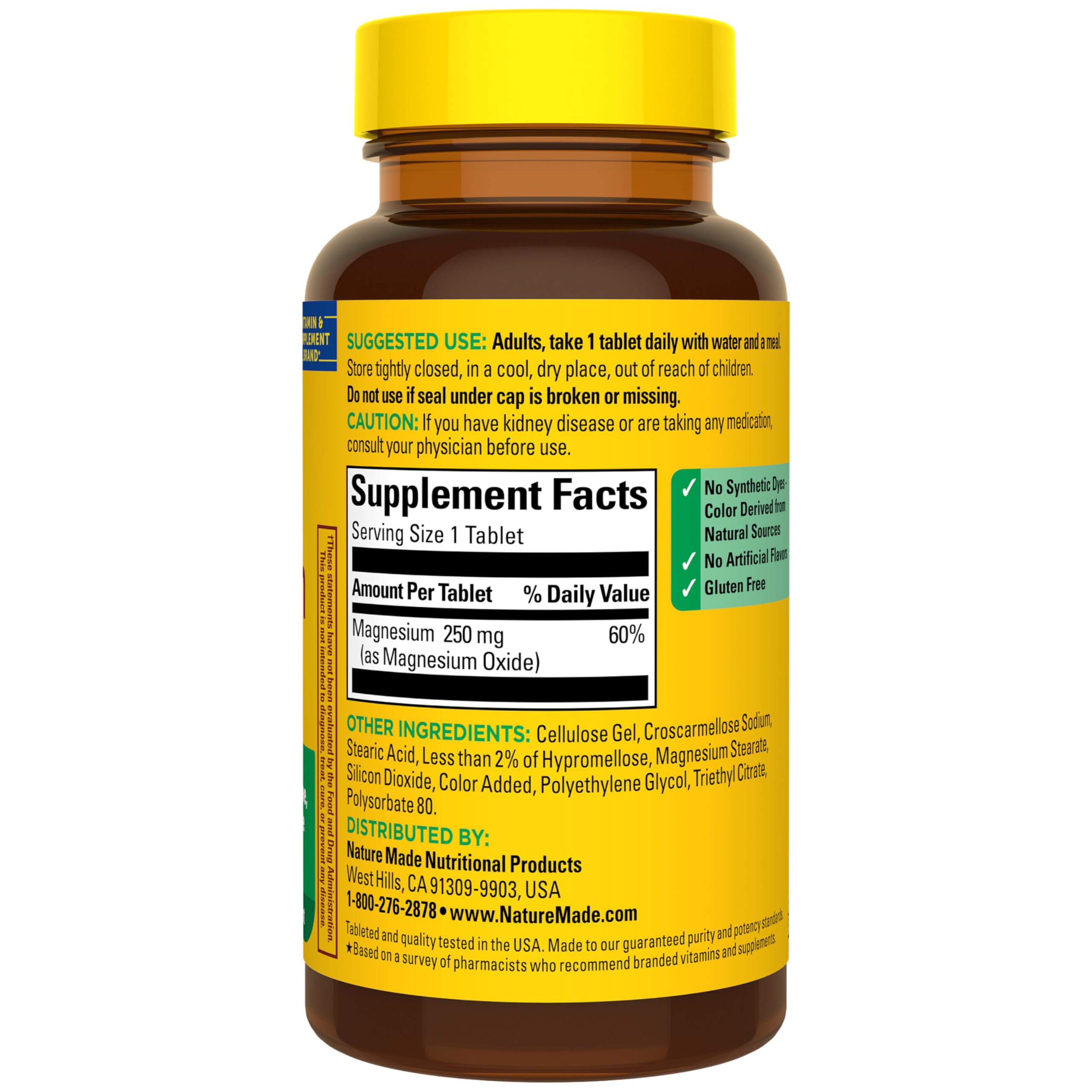 Nature Made Magnesium Oxide 250 mg, 100 Tablets — Amazon image 8