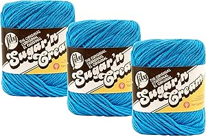 Lily Sugar'n Cream Solids Yarn 3-Pack in Hot Blue