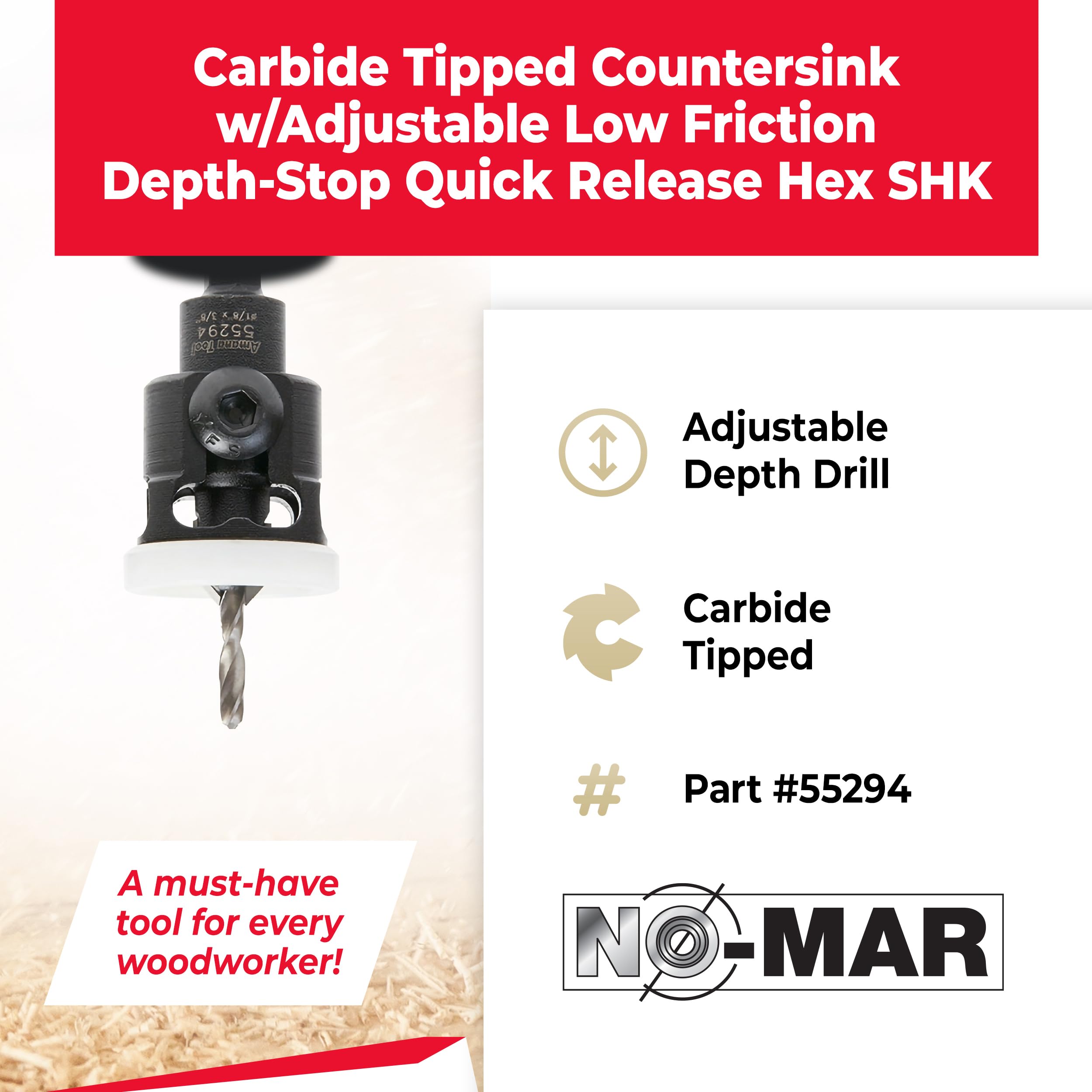 Amana Countersink Drill Bit - 82 Degree, Low Friction -2