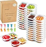 24 Pack Reusable Snack Containers with Lids Portion control, Meal Prep Containers for Kids adults On the Go Meals, 10 Forks, Snack Pack Containers for Travel 、fridge organizers and storage