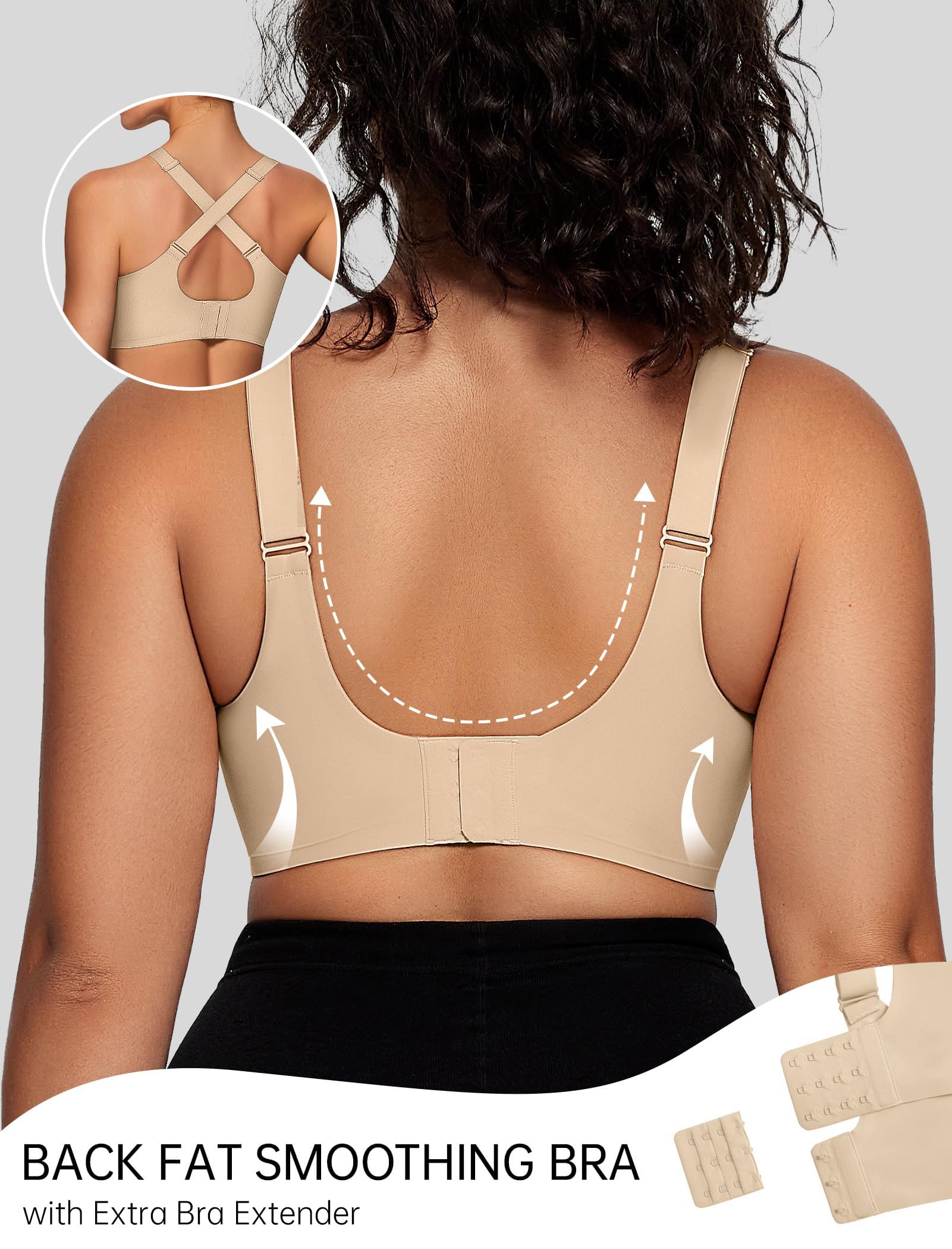 OEAK Soutien-gorge sans armatures en maille V confortable pour femme - Soutien-gorge sans armatures - Push Up - Pour tous les jours