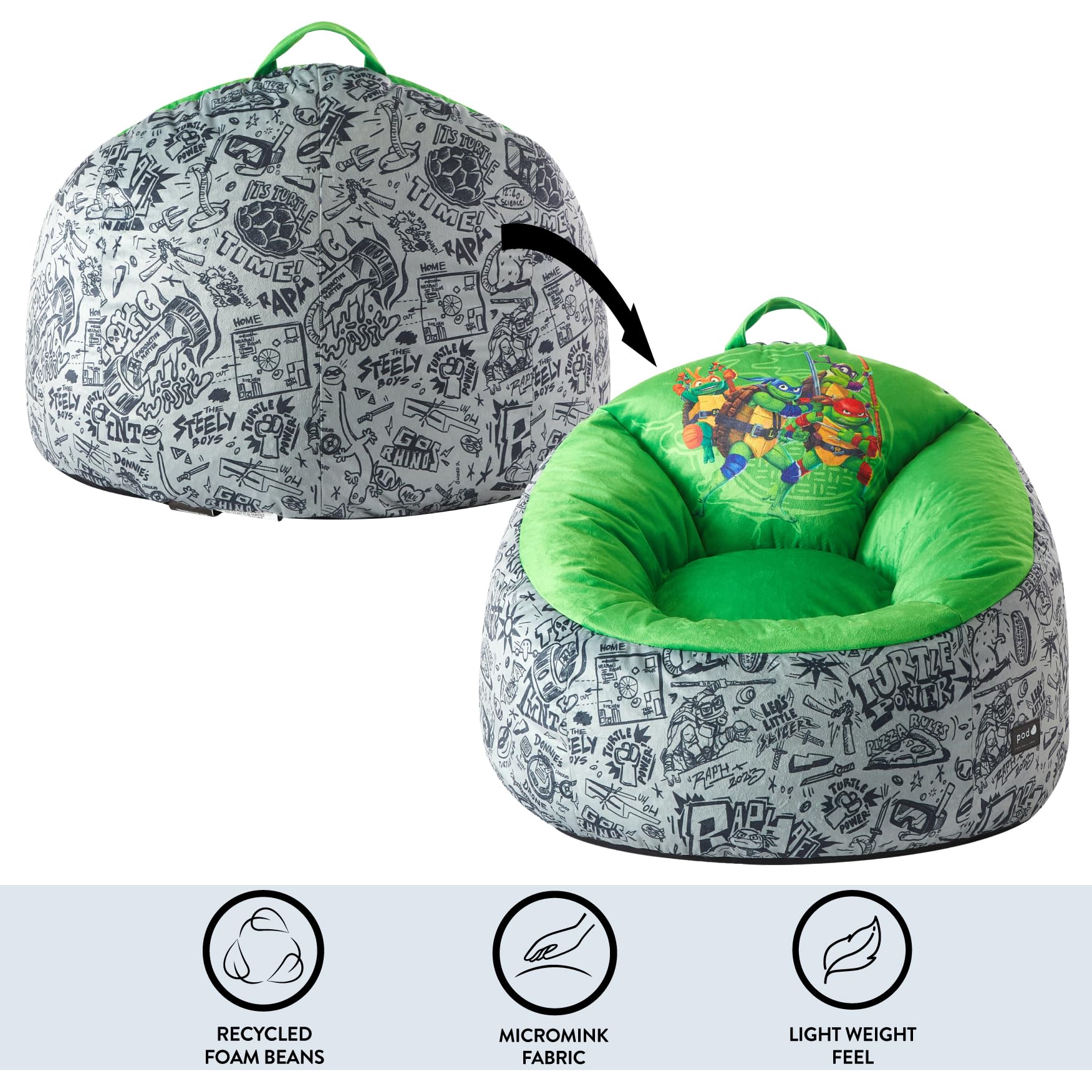 Teenage Mutant Ninja Turtles Plush Bean Bag Hillside by Pod