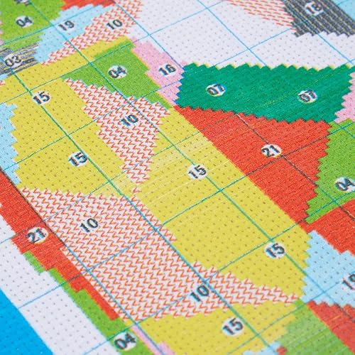 Miniatura 9 de Bright Creations Paquete de 2, punto de cruz estampado de zorro y gato, kit de bordado para principiantes con tela de 11 quilates, agujas, hilo