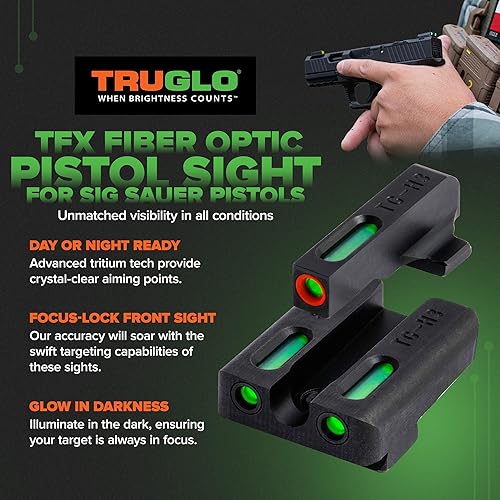 Miniatura 2 de TRUGLO TFX Pro Tritium y Fibra Óptica Xtreme Hangun Sights para Pistolas Sig Sauer
