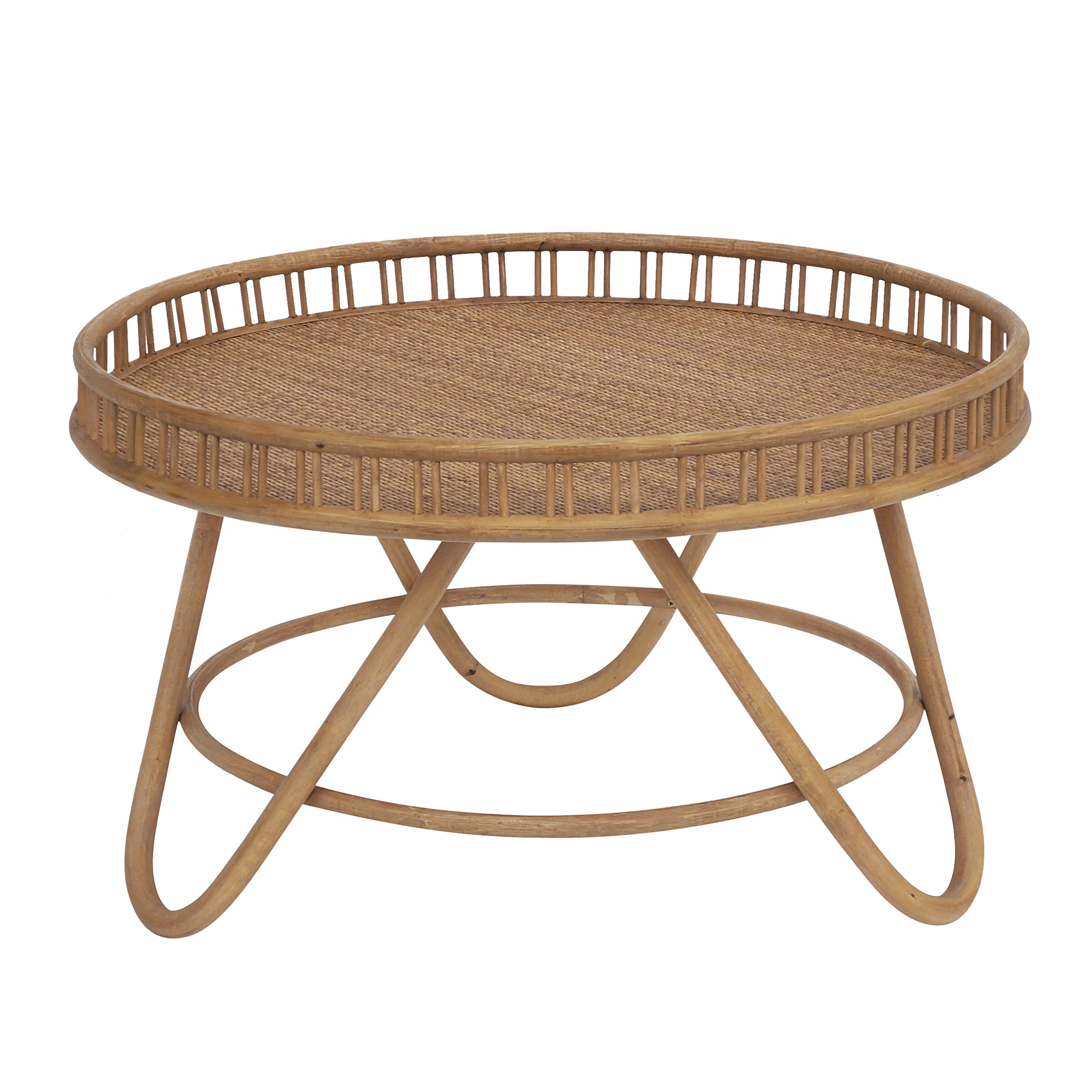 Buy FINECASA Rattan Coffee Table, Tray Top Coffee Table, Wicker Coffee