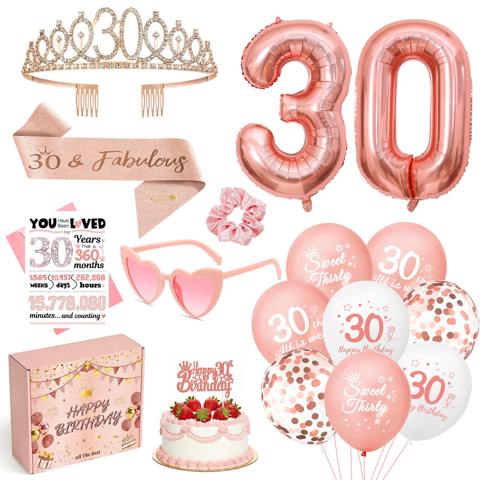 Geburtstag Deko In Roségold，Geburtstags-Geschenkbox